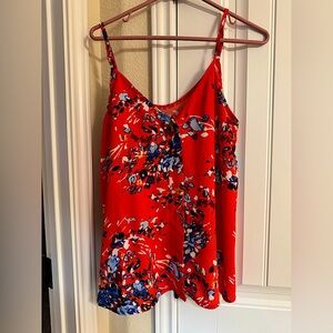 Amazon floral red tank| medium